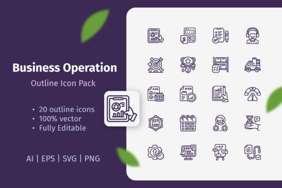 Business Operation Icons: Clean Graphics for Modern Sites