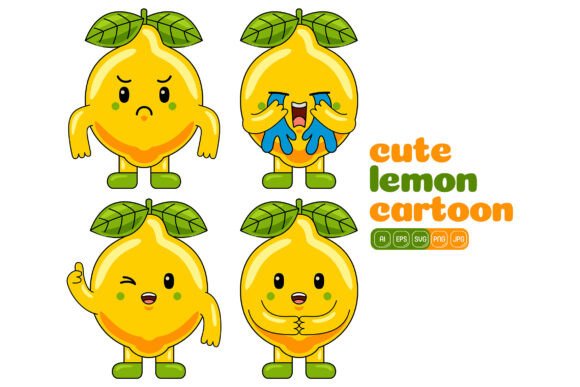 Cute Lemon Mascot Vector Pack 02: Fresh Graphics & Illustrations