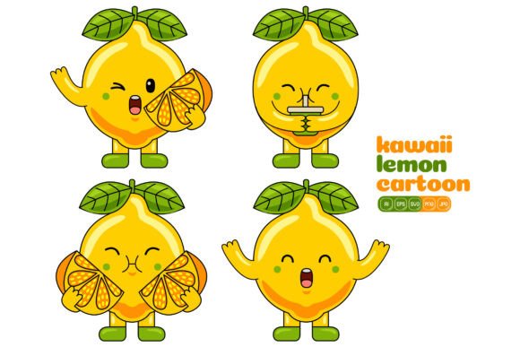Cute Lemon Mascot Vector Pack 04: Fresh Graphics & Illustrations