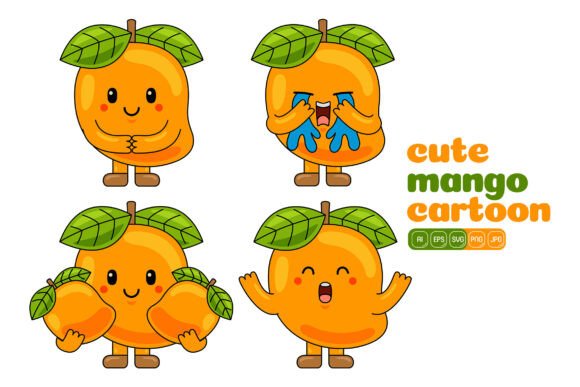 Cute Mango Mascot Vector Pack 04: Graphics & Illustrations