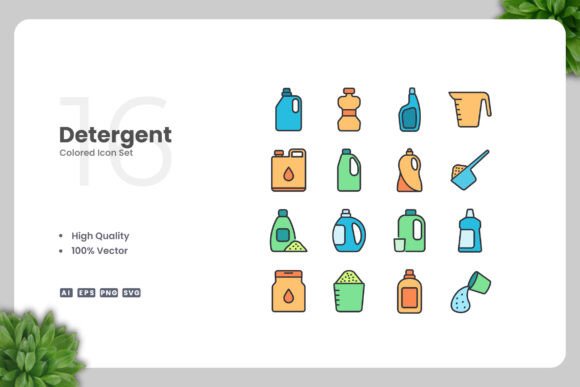 Detergent Colored Icons: Fresh Graphics for Modern Brands