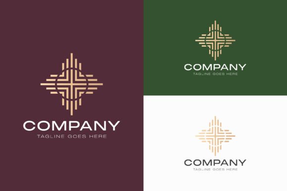 Elegant Geometric Gold Logo: Luxury Graphics & Templates