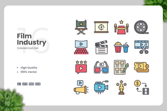 Film Industry Color Icons: Essential Graphics for Modern Blogs