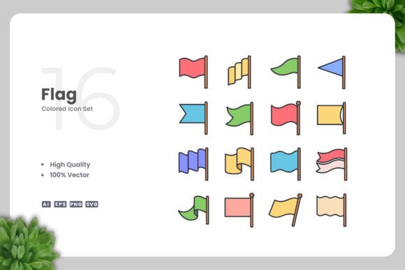 Flag Color Icons: Essential Graphics for Digital Sellers