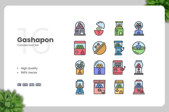Gashapon Colored Icons: Cute Graphics for Crafters