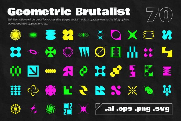 Geometric Brutalist Shape Pack: Bold Graphics & Illustrations