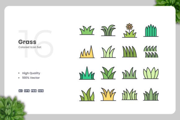Grass Colored Icons: Graphics for Digital Sellers
