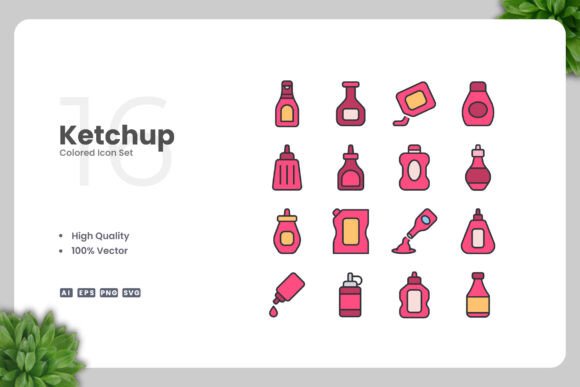 Ketchup Colored Icons: Bold Graphics for Modern Brands