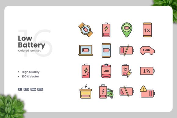 Low Battery Colored Icon: Essential Graphics and Icons