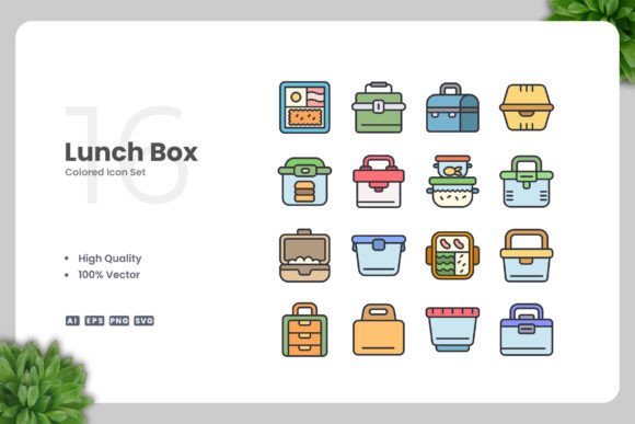 Lunch Box Colored Icon: Fresh Graphics for Modern Icons