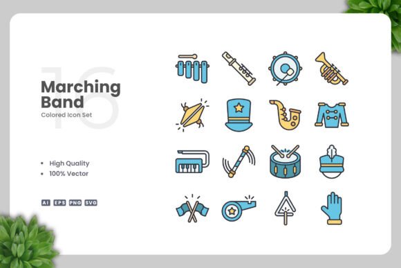 Marching Band Colored Icons: Graphics for Sellers