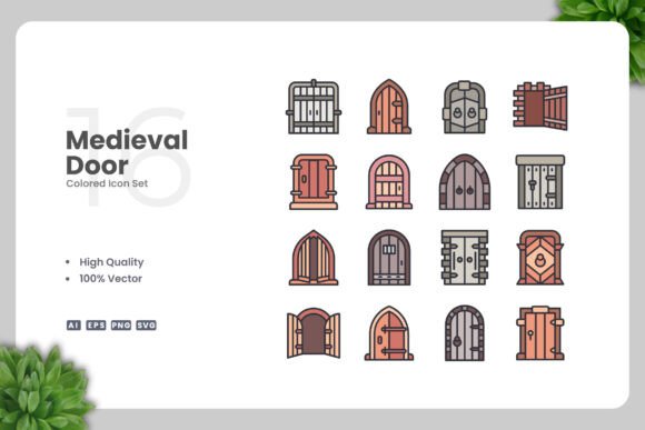 Medieval Door Colored Icons: A Designer's Stitch Review