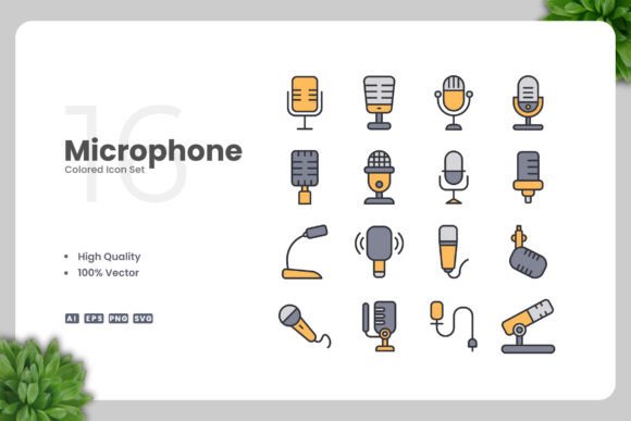 Microphone Colored Icons: Vibrant Graphics for Modern Sites