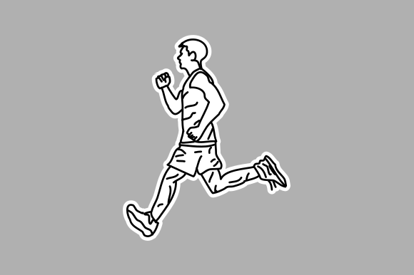 Monochrome Sprinting Athlete: Graphics & Illustrations