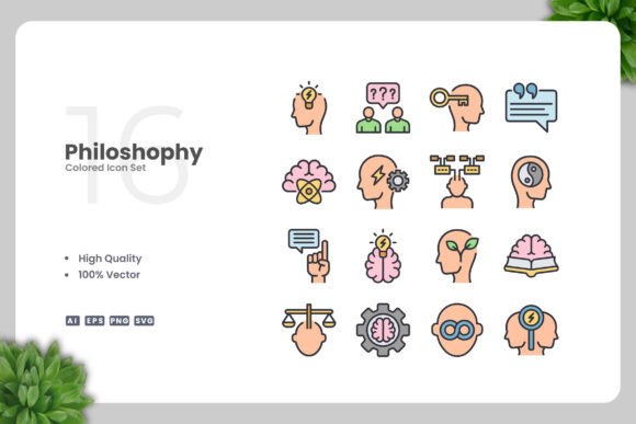 Philosophy Colored Icons: Graphics for Sellers