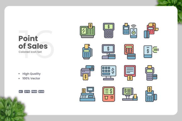 Point of Sales Colored Icons: Essential Graphics for Sellers