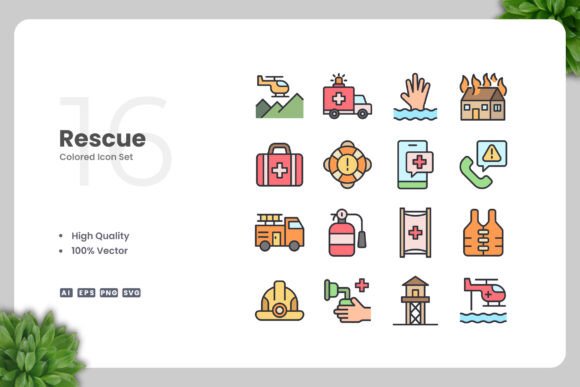 Rescue Colored Icons: Vibrant Graphics for Local Brands