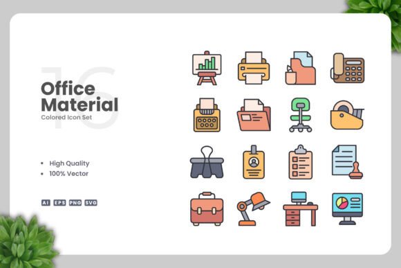 Review: Office Material Colored Icons for Embroidery