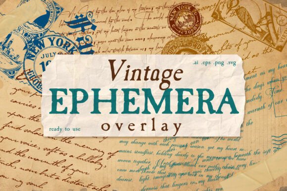 Vintage Ephemera Overlays: Premium Graphics & Backgrounds